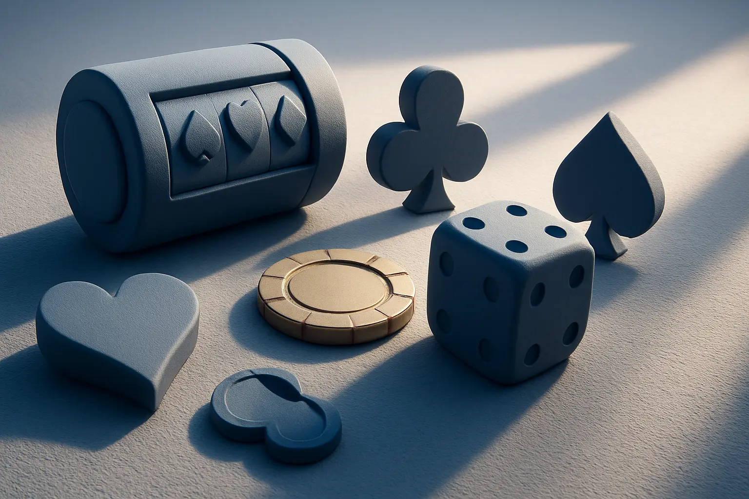 Render tridimensional de formas inventadas, en los colores de la publicación; acompaña a «Triple Pot Gold»